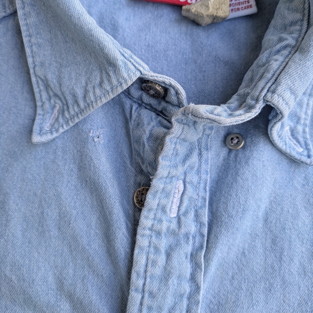 Vintage 90s Coca Cola Denim Button Down Shirt - Picture 7 of 9